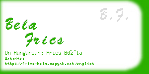 bela frics business card